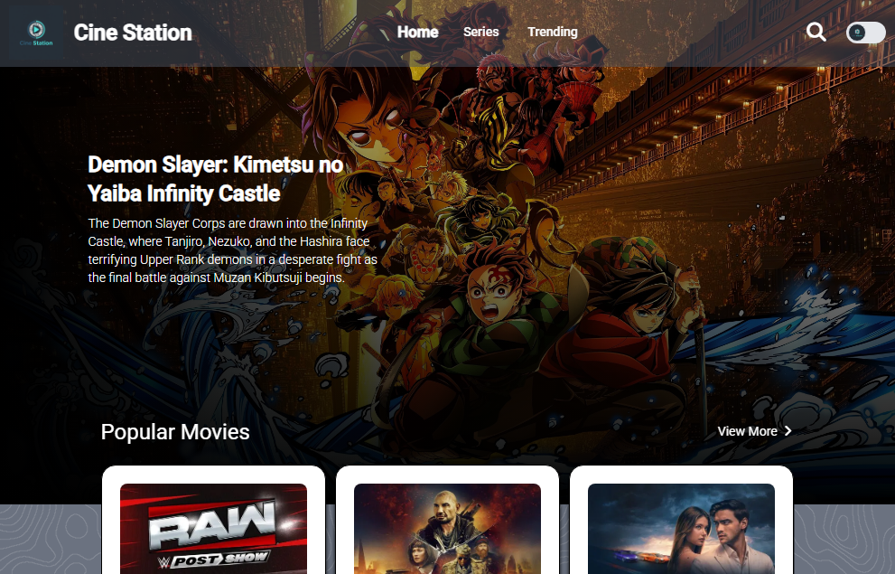 Cinestation movie web app